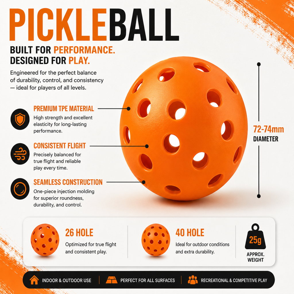 26 Hole Indoor Pickleballs