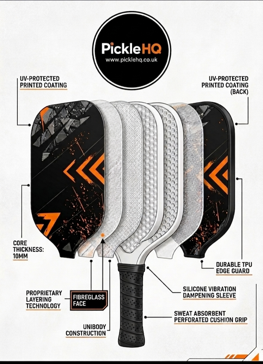 Fibreglass Pickleball Paddle - Galaxy
