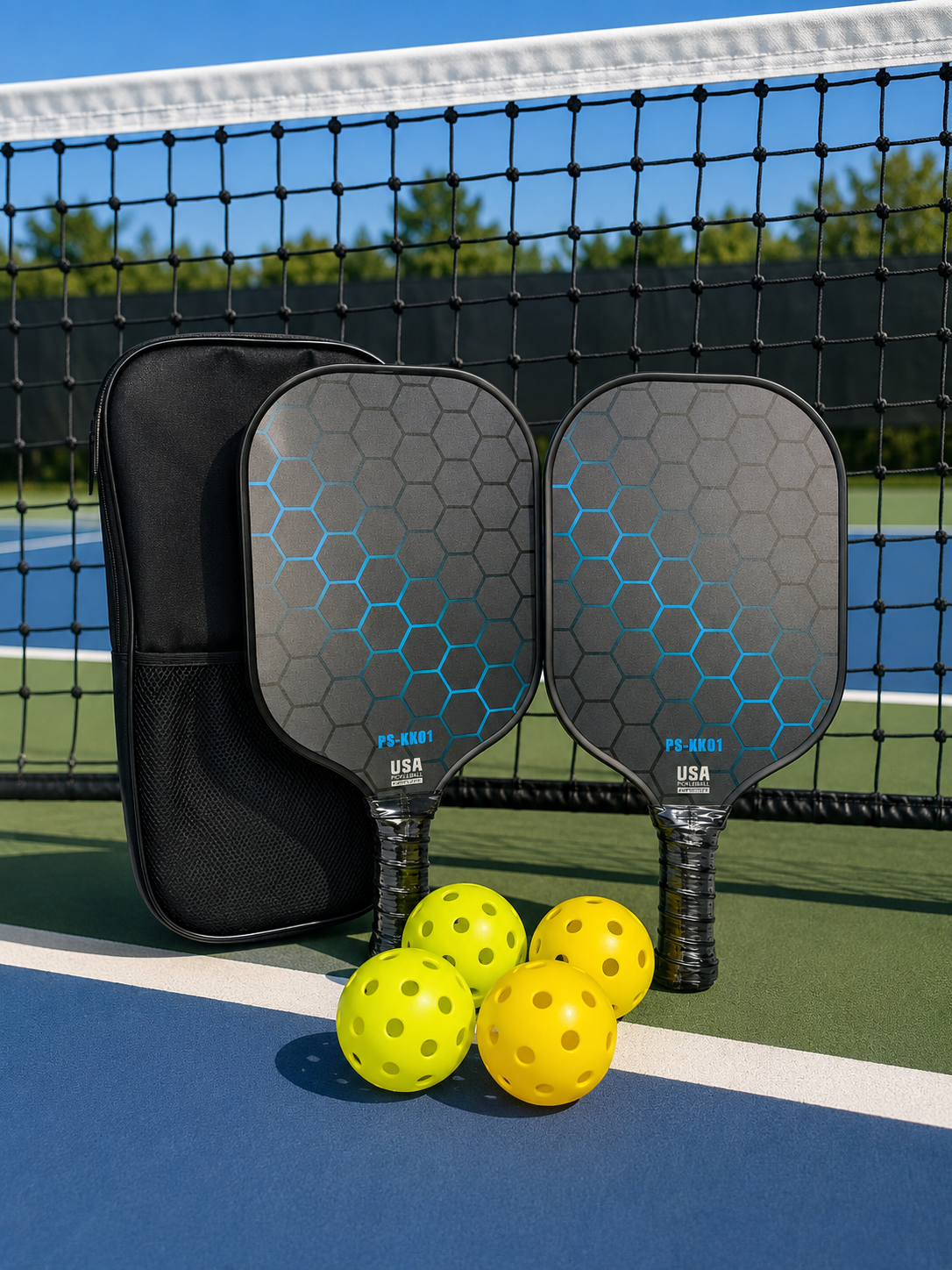 7pcs Pickleball Set - Light Blue Hex