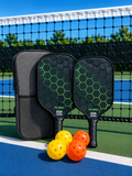 7pcs Pickleball Set Fibreglass 16mm - Green Hex