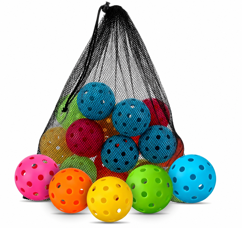 40 Hole Outdoor Pickleballs - Bag of 12 - Multiple Colours
