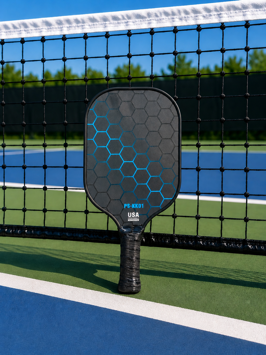 Fibreglass Pickleball Paddle 16mm - Blue Hex
