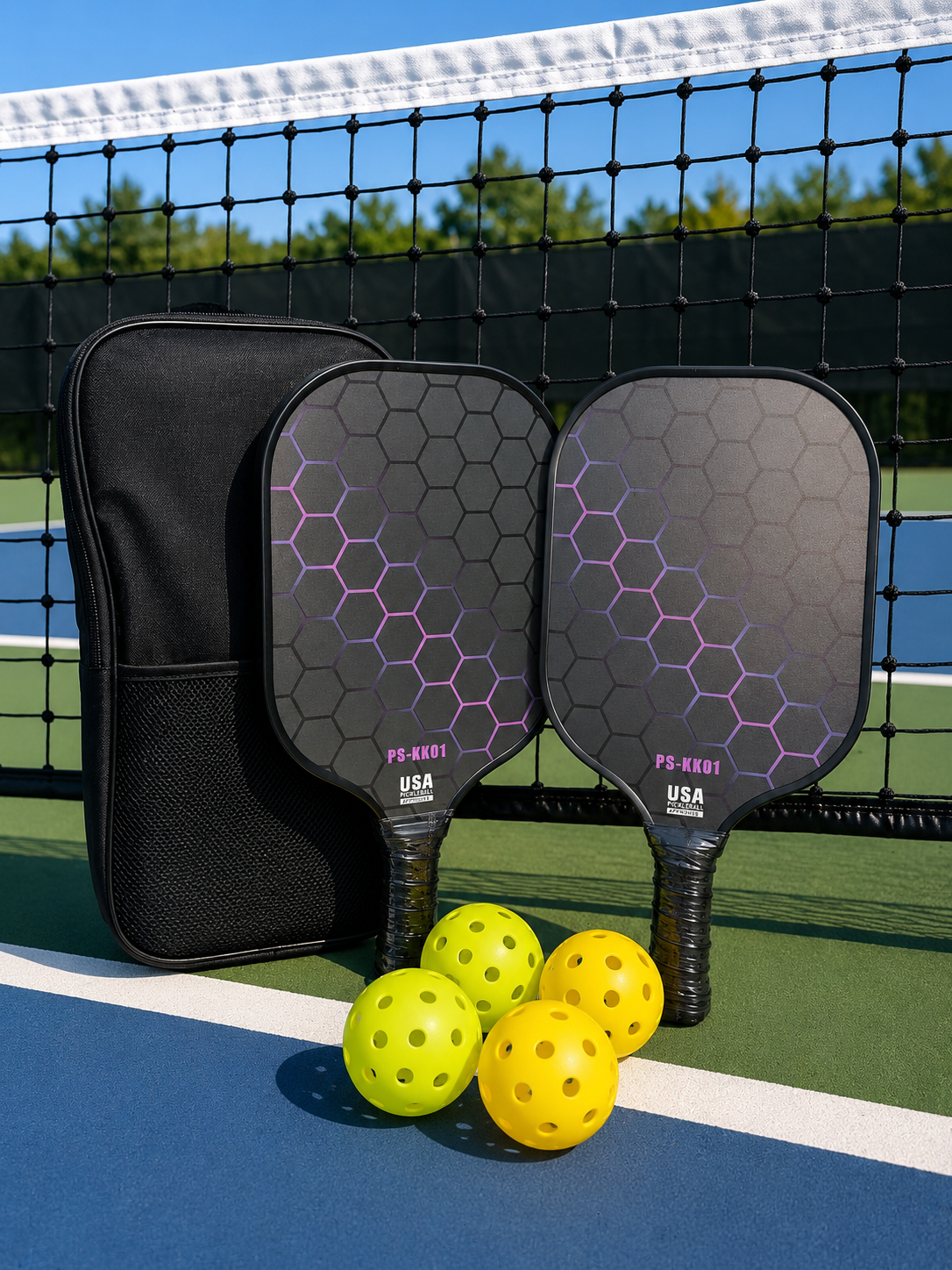 7pcs Pickleball Set - Pink Hex